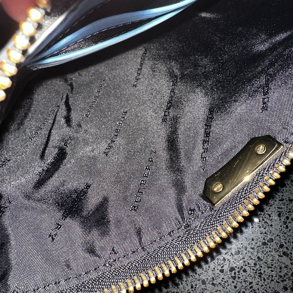 Authentic RARE Burberry Signature Grain Calfskin Peyton Crossbody Celadon Blue - Picture 7 of 13